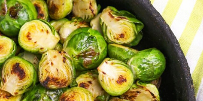 OVEN ROASTED BRUSSELS SPROUTS AND BACON