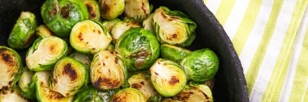 OVEN ROASTED BRUSSELS SPROUTS AND BACON